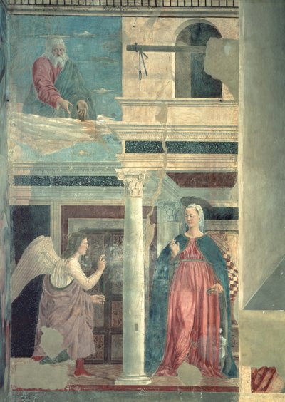 Annunciazione, dal ciclo della Vera Croce, completato nel 1464 da Piero della Francesca